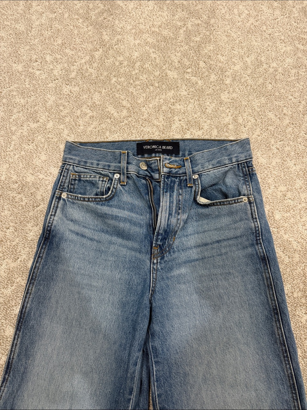 Veronica Beard Medium Blue Wide Leg Denim Jeans